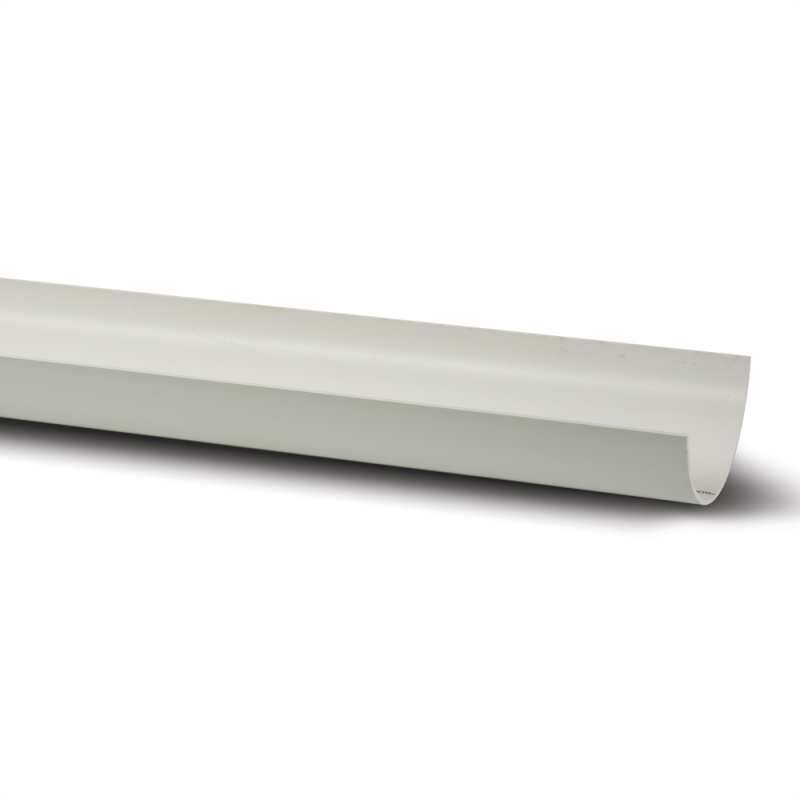 POLYPIPE RAINWATER HALF ROUND GUTTER 112mm x 2m RR100W WHITE