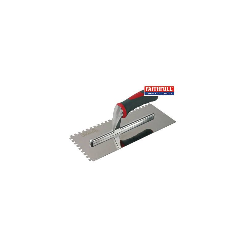 FAITHFULL FAISGTNOT6SS ADHESIVE NOTCHED TROWEL 280 x 115mm STAINLESS STEEL