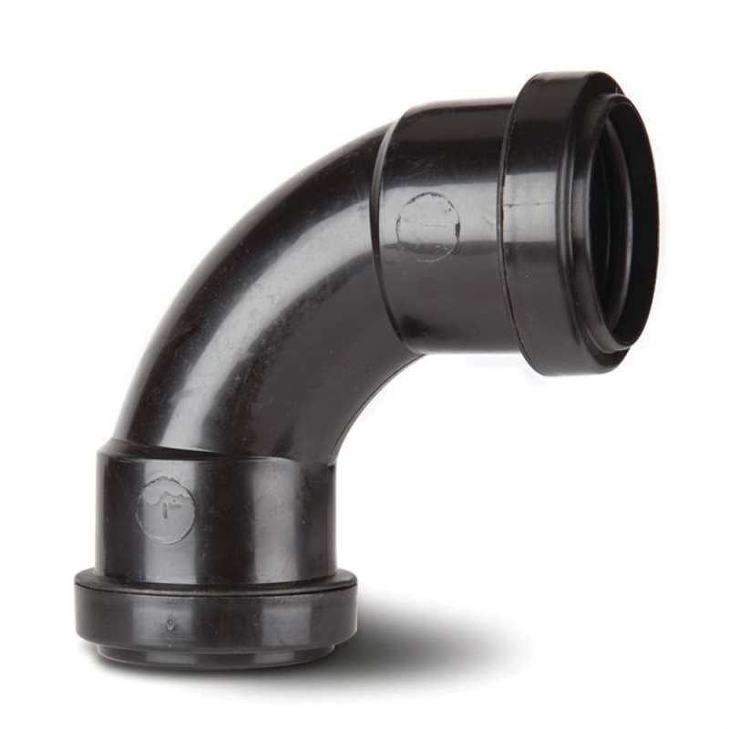 POLYPIPE PUSHFIT SWEPT BEND 40mm x 91.25deg WP14 WP14B BLACK