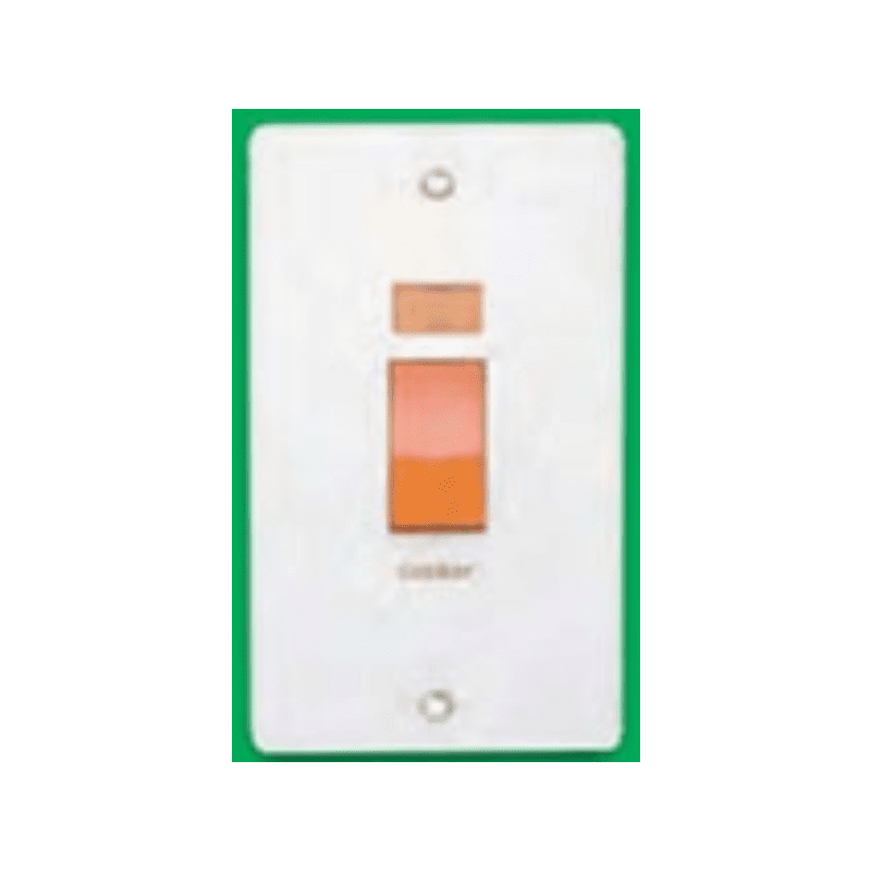 CRABTREE 4500/31 2-POLE 2-GANG SWITCH 50a WITH NEON PRINTED 'COOKER'
