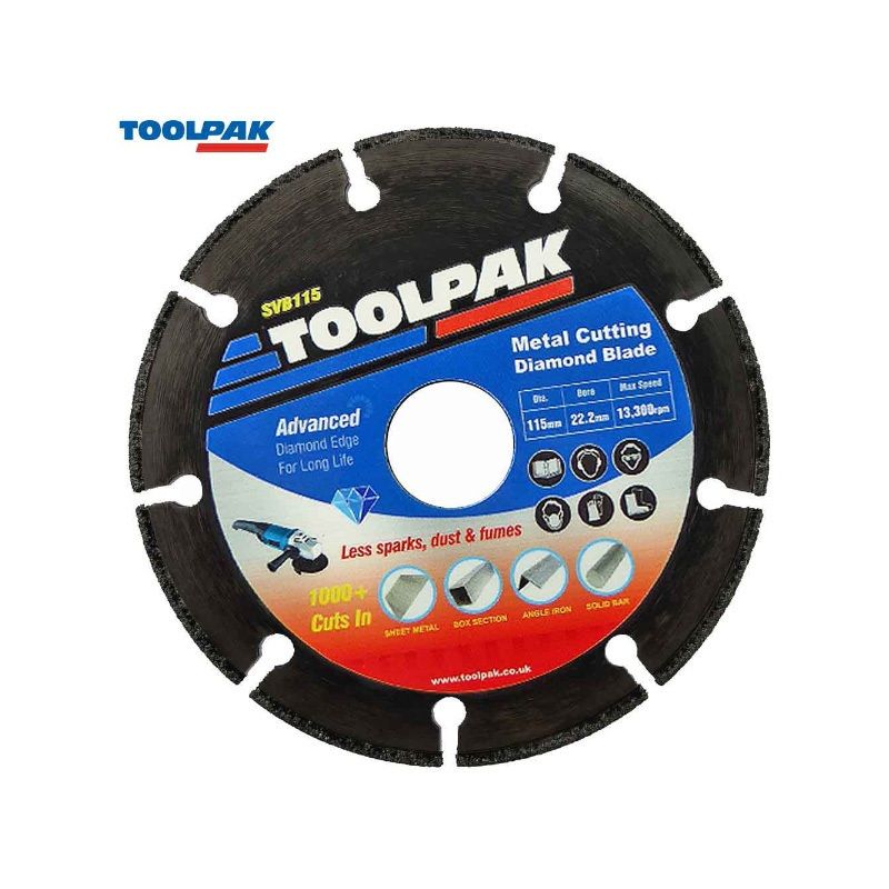TOOLPAK SVB115 SUPER THIN DIAMOND METAL CUTTING DISC 115mm