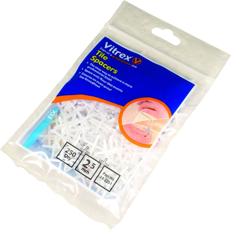 VITREX VIT102251 WALL TILE SPACERS 2.5mm (PACK 250)
