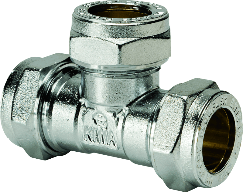 FLOWFLEX CHROME COMPRESSION EQUAL TEE 15mm P701CP.05
