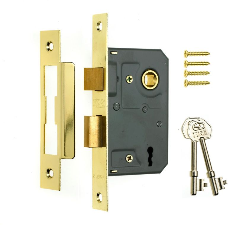 ERA 3 LEVER SASHLOCK 75mm BRASS VISI PACK 573-32