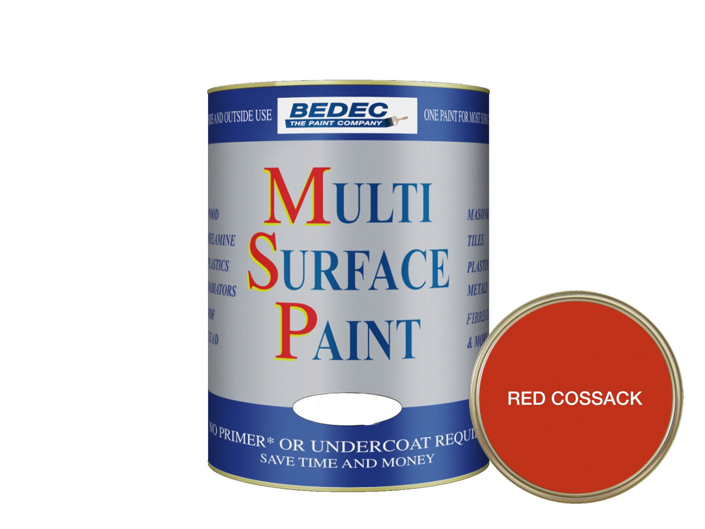 BEDEC SOFT GLOSS MULTI SURFACE PAINT 750ml RED COSSACK BEDE2KA1188/29