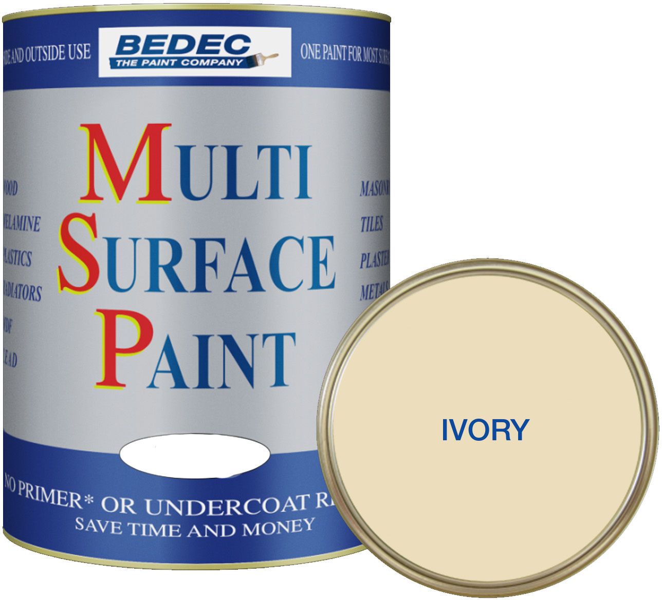BEDEC SOFT SATIN MULTI SURFACE PAINT 750ml IVORY BEDE2KB2002/29