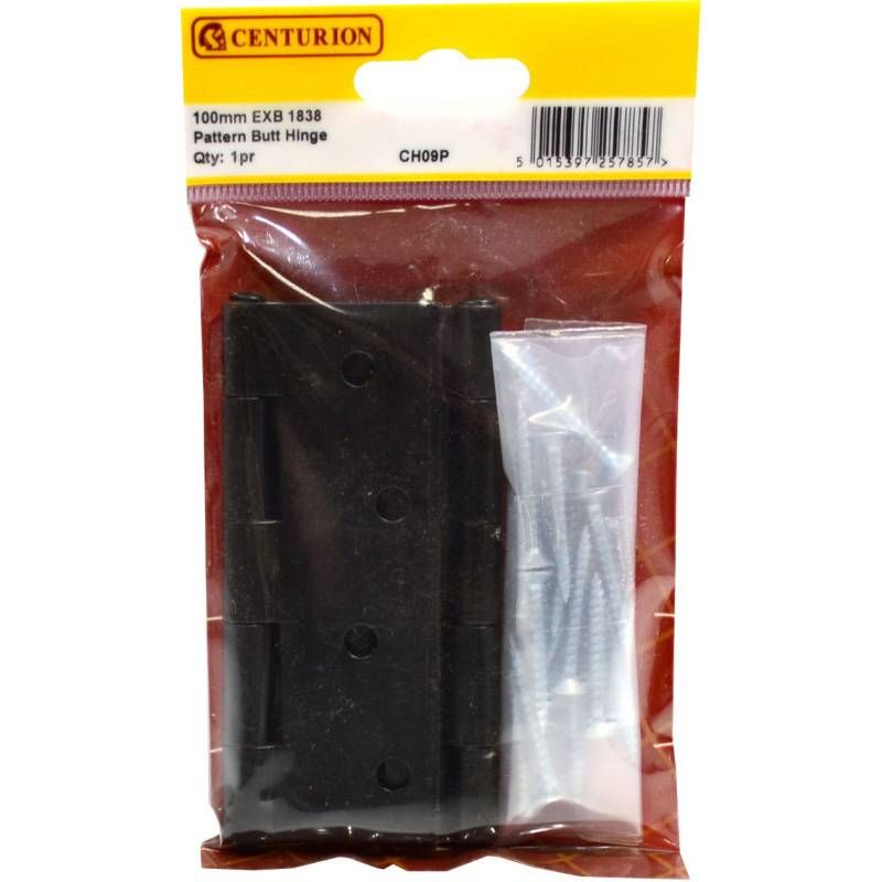 CENTURION CH09P BLACK EXB 100mm 1838 STEEL BUTT HINGES