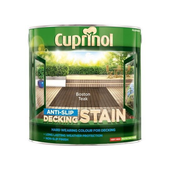 CUPRINOL ANTI-SLIP DECKING STAIN 2.5l BOSTON TEAK 5092617