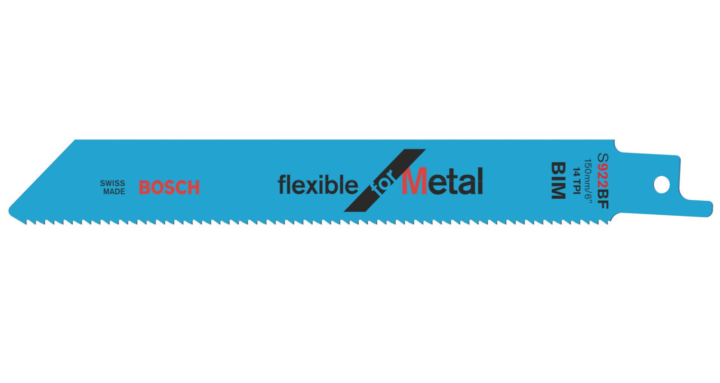 BOSCH 2608656014 PACK OF 5 FLEX METAL UNISHANK SAW BLADES UNISHANK S922 BF