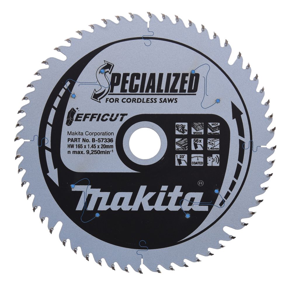 MAKITA B-57336 EFFICUT TCT SAW BLADE FOR WOOD 165X20X56T