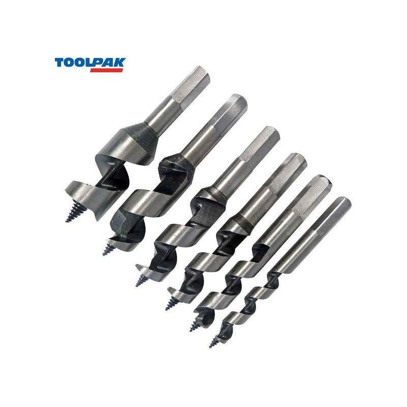TOOLPAK 6 PC STUBBY AUGER BIT SET AUG-SET06B