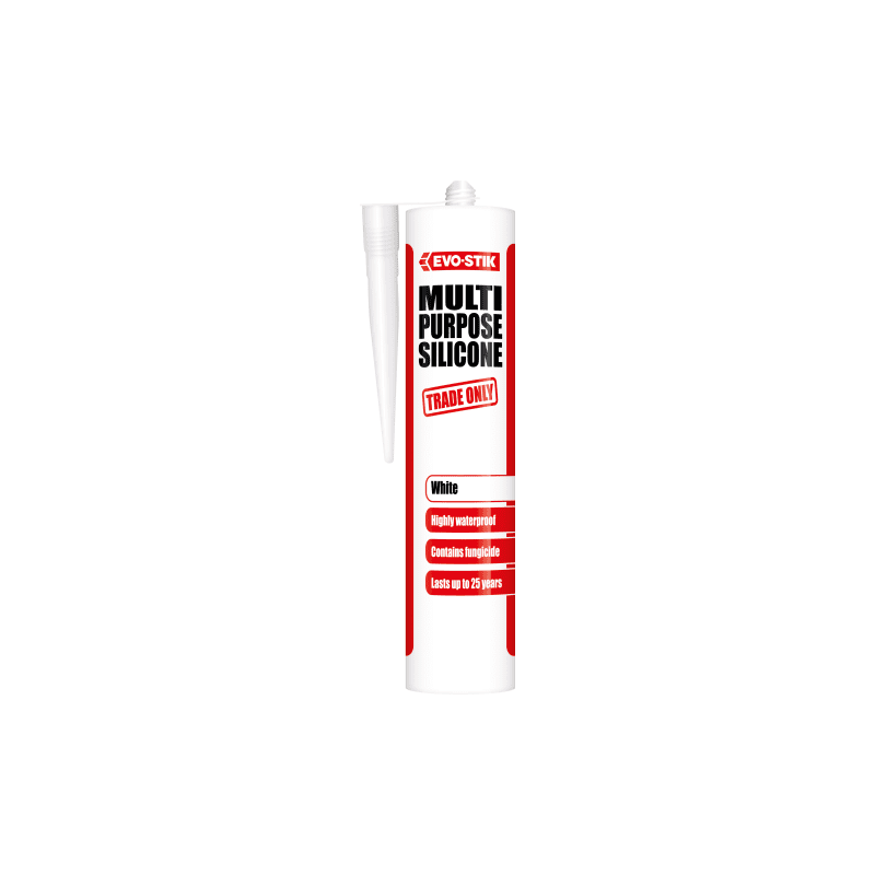 EVOSTIK MULTI PURPOSE SILICONE SEALANT C20 CARTRIDGE CLEAR 30613355