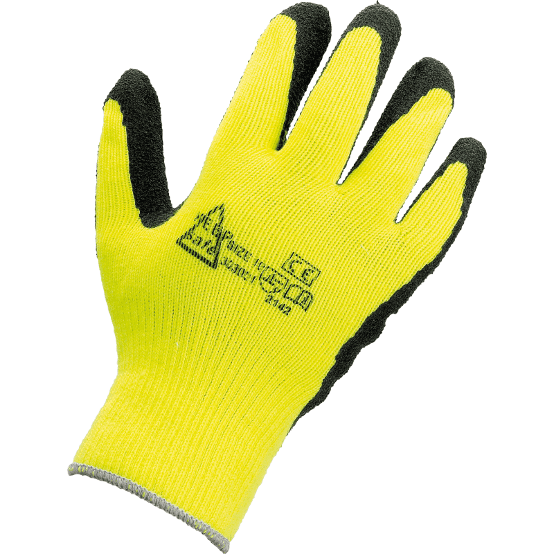 GLOVE WINTER FLEECED LINED HI-VIS RUBBER PALM PAIR