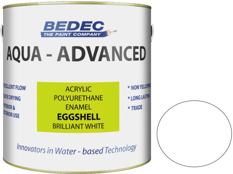 BEDEC AQUA ADVANCED EGGSHELL 2.5l BRILLIANT WHITE BEDE2QE0002/40