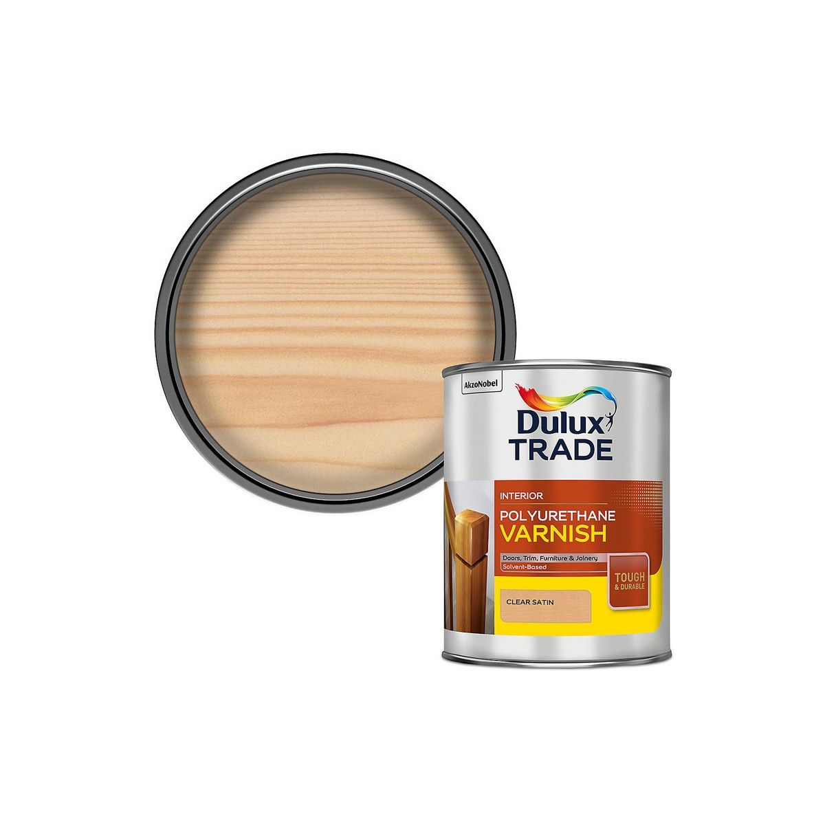 DULUX TRADE POLYURETHENE VARNISH 1l SATIN CLEAR 5180479