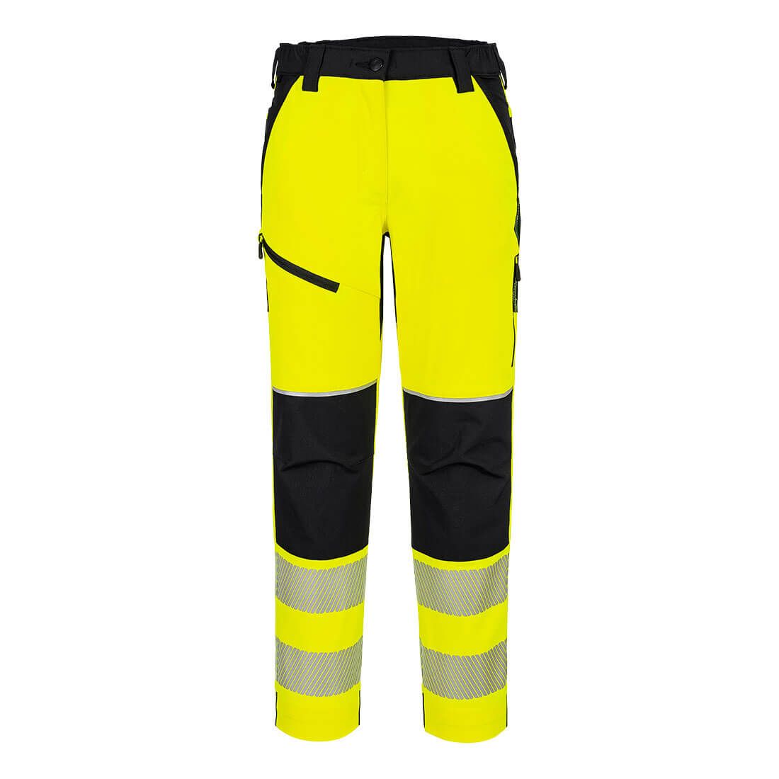 PW3 Hi-Vis Women's Stretch Trouser, L, R, Yellow/Black