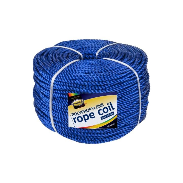 PROSOLVE POLYPROPYLENE ROPE COIL 6mm x 220m RPB6/220