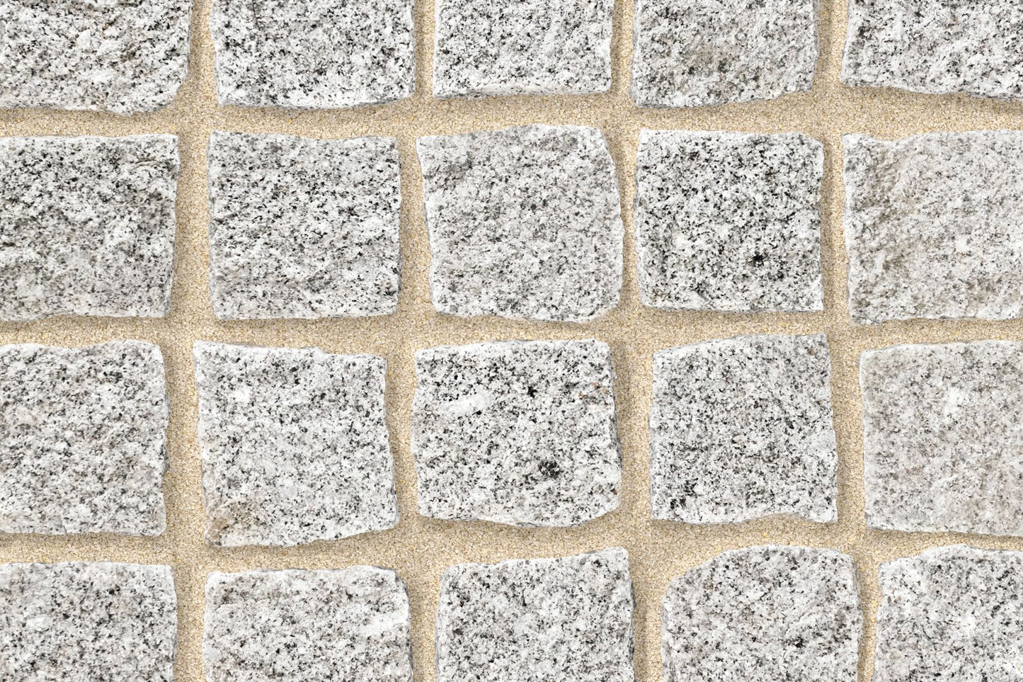 MARSHALLS NATURAL STONE CROPPED GRANITE SETTS 110 x 110 x 100mm SILVER GREY NS3751010