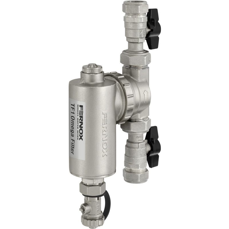 FERNOX OMEGA FILTER C/W VALVES 22mm 62249