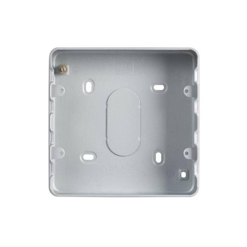 WEW 6/8-GANG SURFACE METAL BACK BOX WITH KNOCKOUT 40mm ALUMINIUM K8893ALM