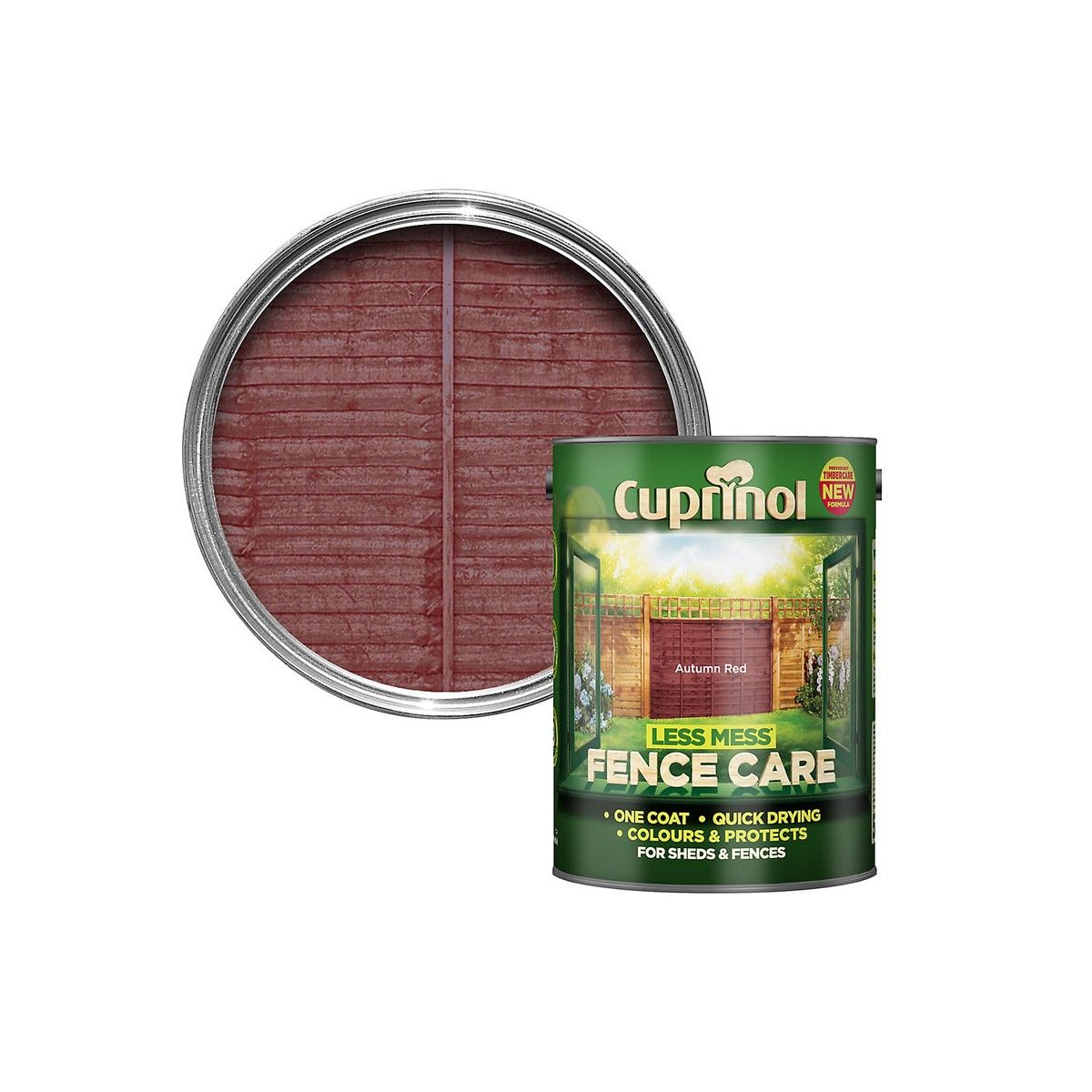 CUPRINOL LESS MESS FENCE CARE 5l AUTUMN RED 5191665