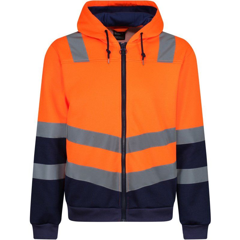 REGATTA TRF625 PRO HI-VIS ZIP HOODIE ORANGE/NAVY XXLARGE TRF625 5LV90