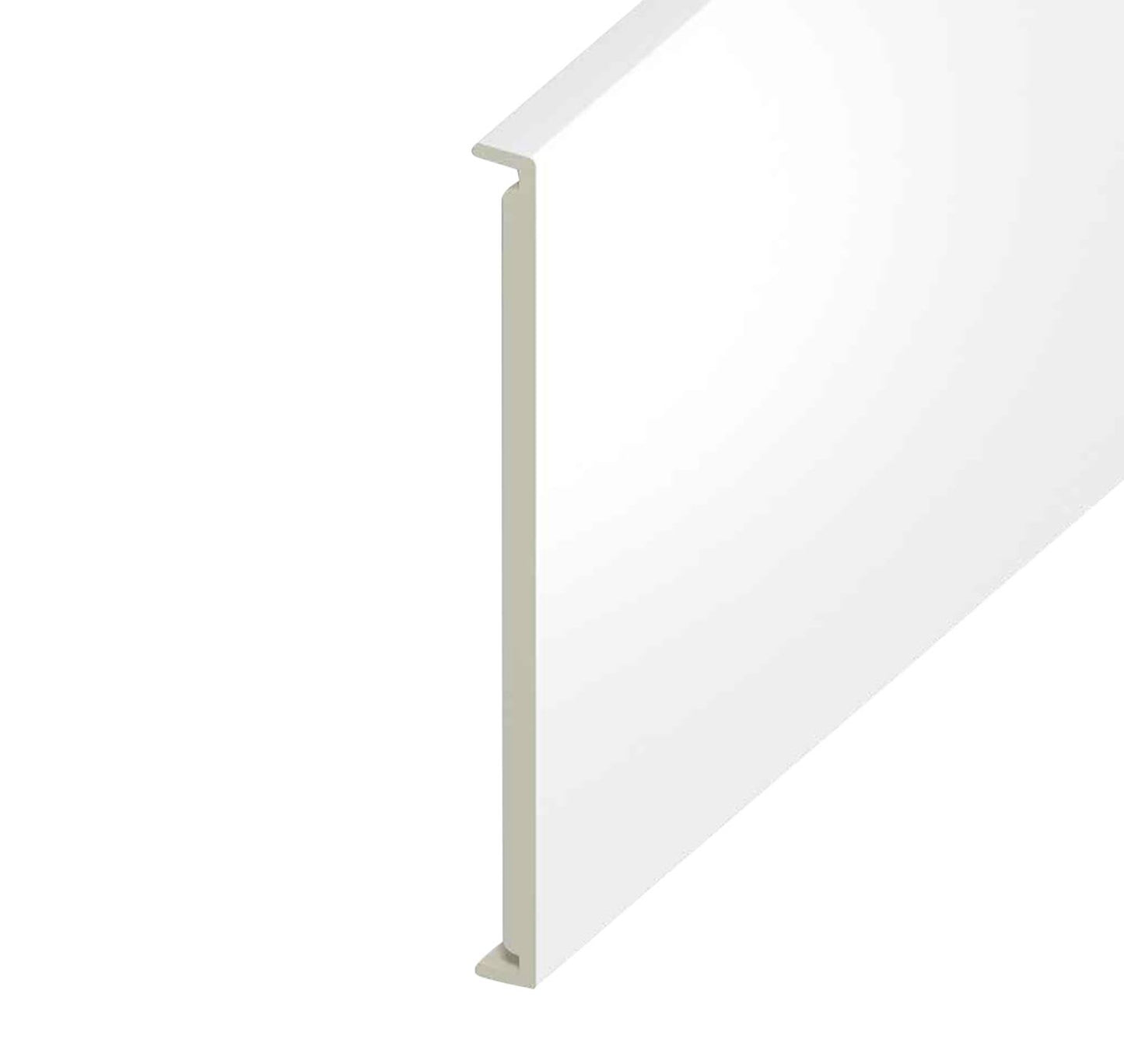 16mm Plain White Double Fascia Board 450mm x 5m