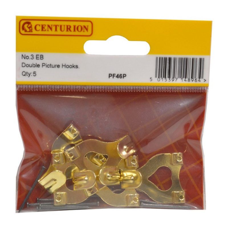 CENTURION PF46P DOUBLE PICTURE HOOK No. 3 PACK OF 5