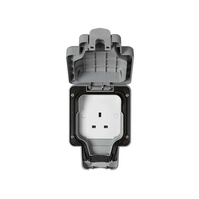 WEW 1-GANG UNSWITCHED SOCKET 13a GREY K56480GRY