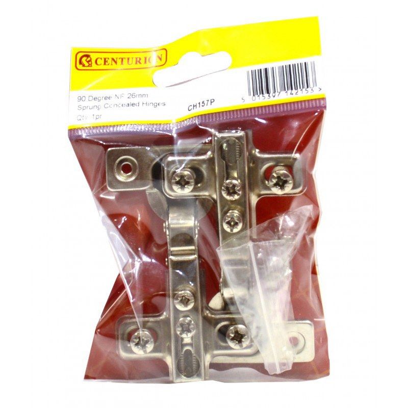 CENTURION CH157P NICKEL PLATED SPRUNG CONCEALED HINGE 26mm x 90deg