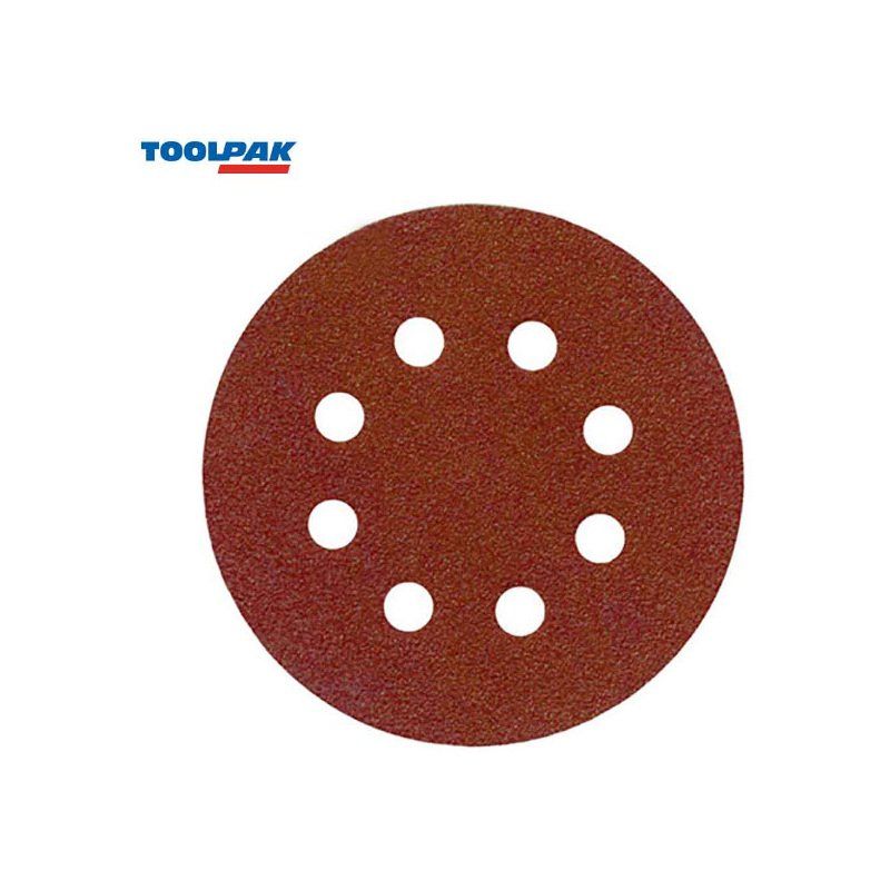 TOOLPAK VELOUR BACKED SANDING DISCS 125mm 240 GRIT VDP125E