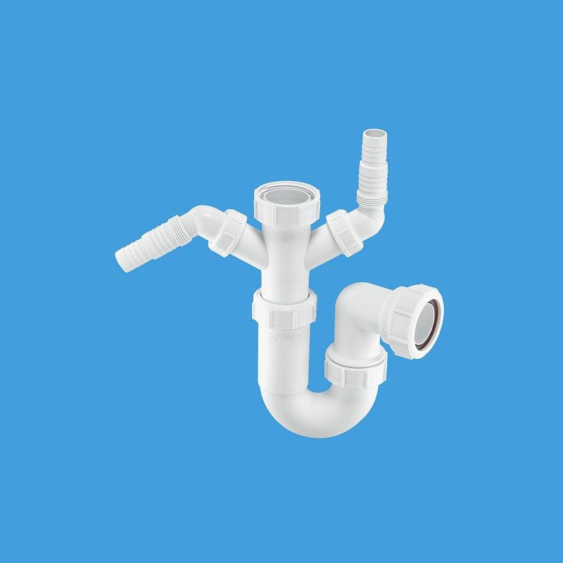 MCALPINE WM11 SINK TRAP WITH TWIN 135deg NOZZLES 1.1/2" 61020417