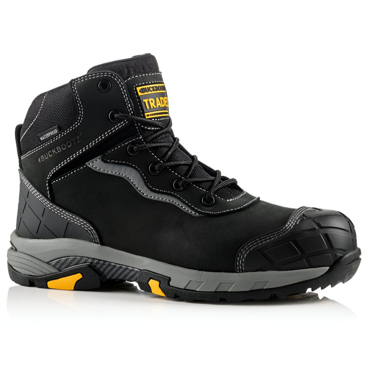 BUCKBOOTZ BLITZ SAFETY BOOTS BLACK SIZE 11