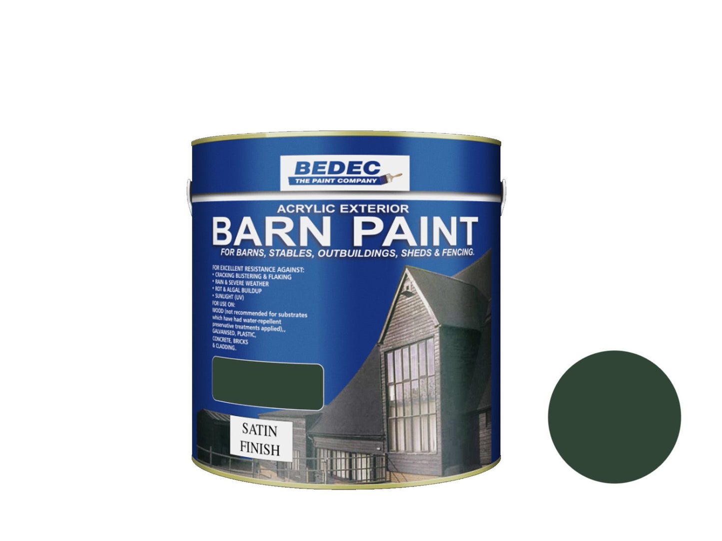 BEDEC SATIN BARN PAINT 2.5l DARK GREEN BEDE2AV0095/40