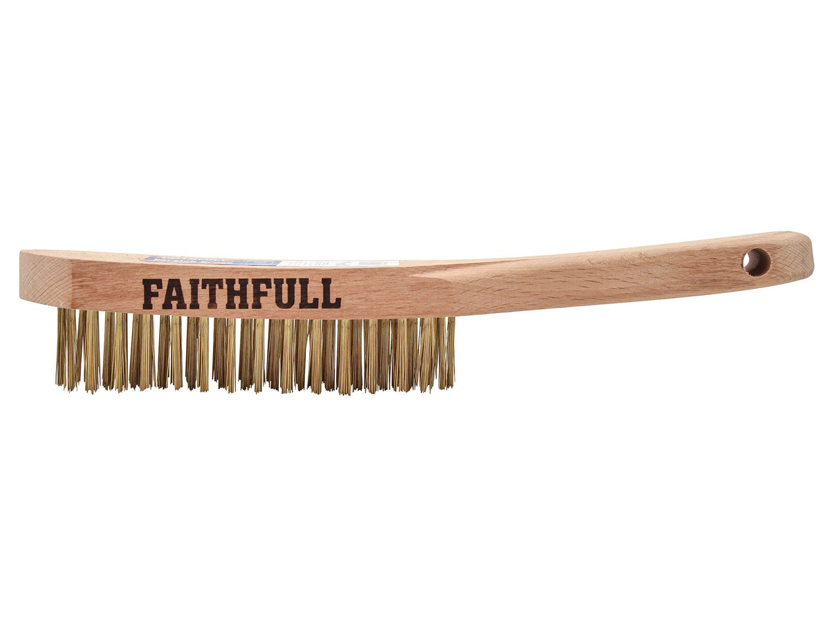 FAITHFULL FAI680B4F 4 ROW BRASS WIRE SCRATCH BRUSH 100% FSC