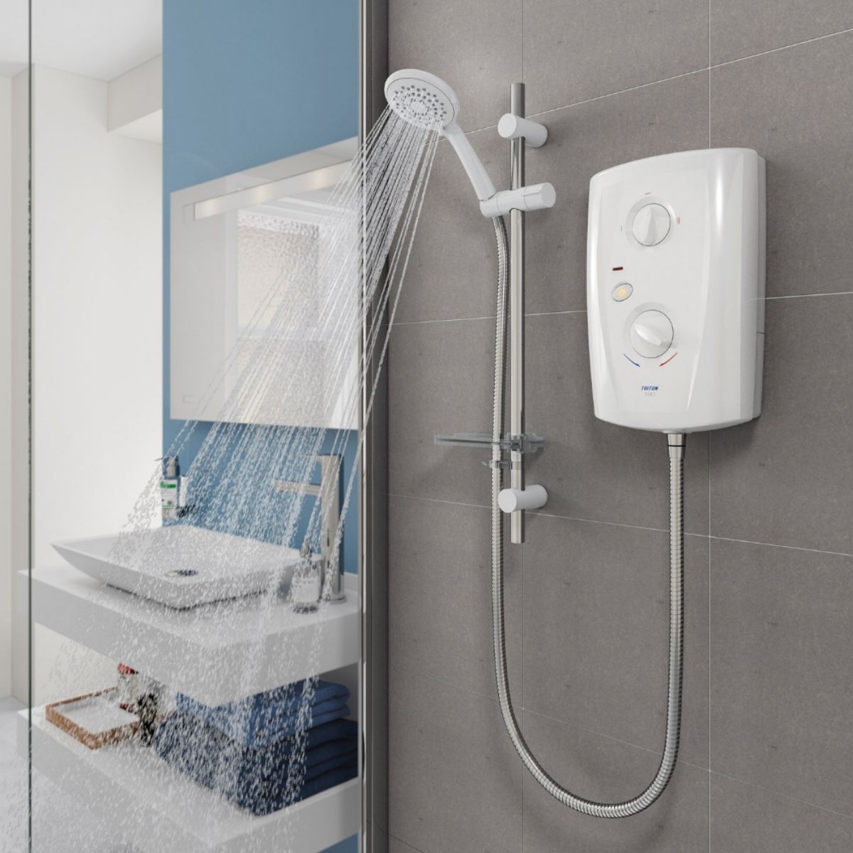 TRITON SP8008PF T80 PRO-FIT ELECTRIC SHOWER 8.5K WHITE/CHROME