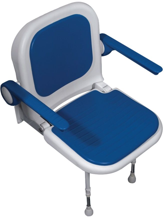 AKW 04130P ADVANCED WALL MOUNTED FOLD UP SEAT WITH SUPPORT LEGS