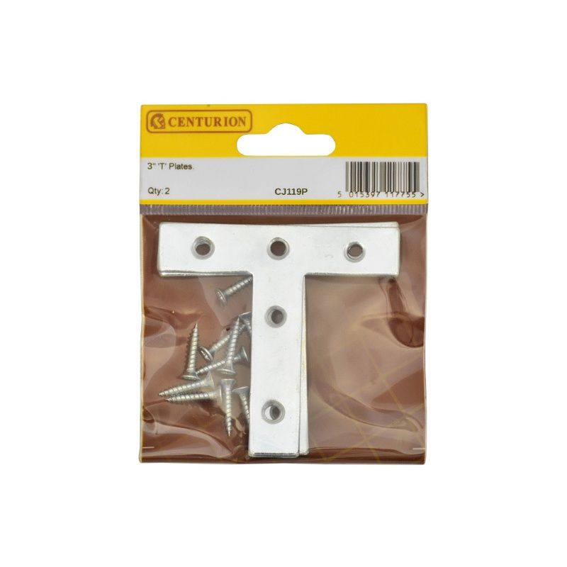 CENTURION CJ119P ZINC PLATED TEE PLATE 75mm PACK 2