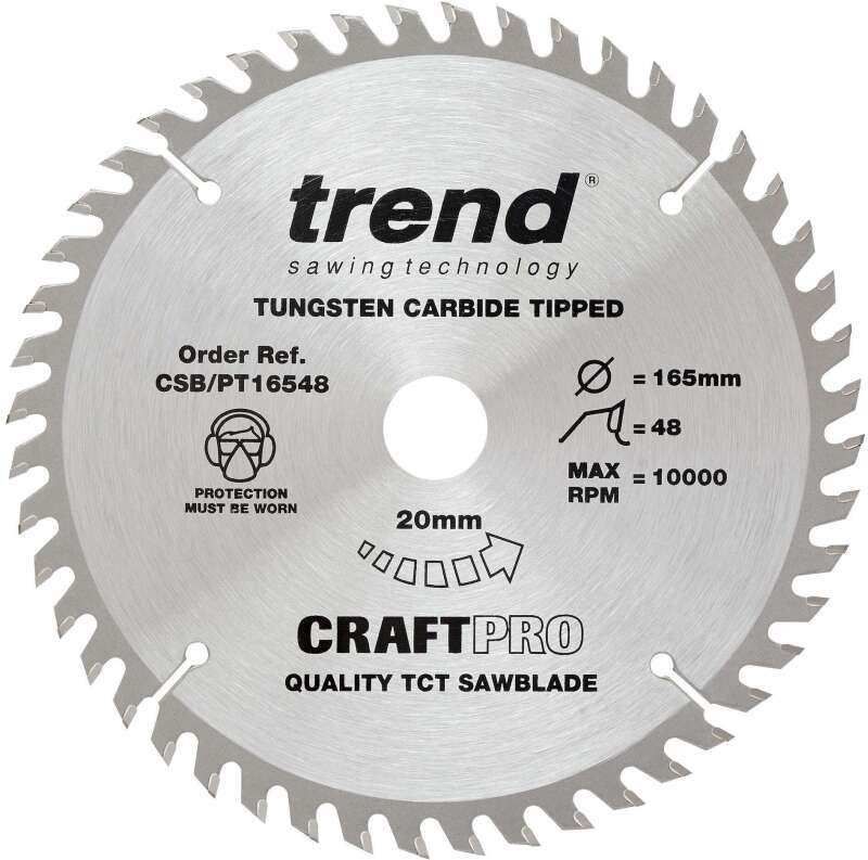 TREND CSB/PT16548 CRAFT BLADE PT TCP 165 X 48T X 20MM