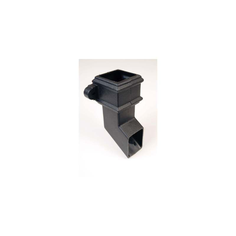 BRETT CAST IRON STYLE SQUARE DOWNPIPE SHOE WITH LUGS 65mm BLACK BR516LCI