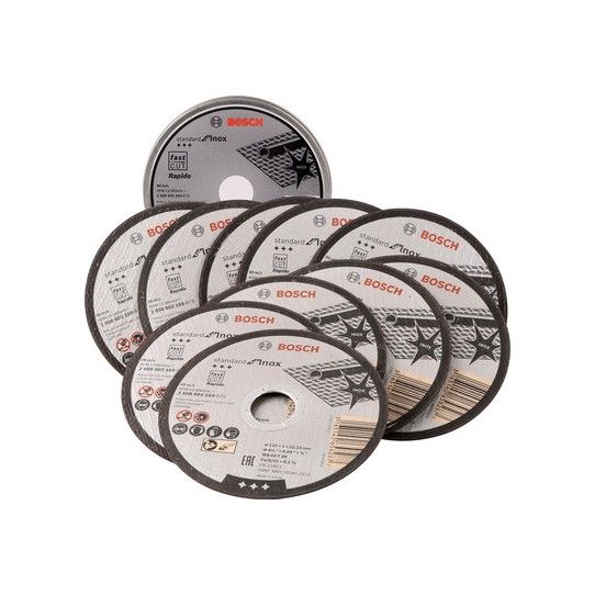 BOSCH 2608603254 PACK OF 10 INOX CUTTING DISCS 1 x 22 x 115mm