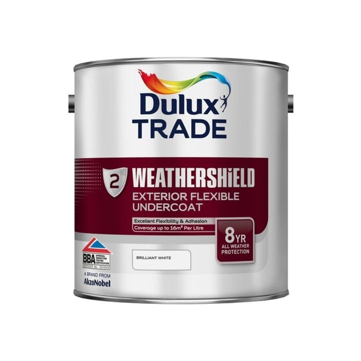 DULUX TRADE WEATHERSHIELD UNDERCOAT 5l PURE BRILLIANT WHITE 5180449