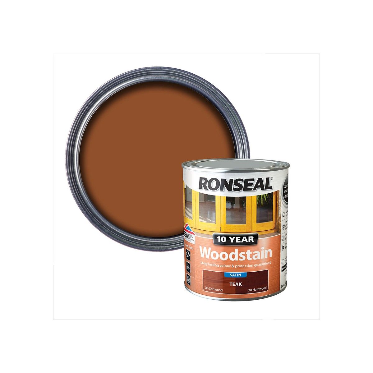 RONSEAL 10 YEAR WOODSTAIN 750ml TEAK 38681