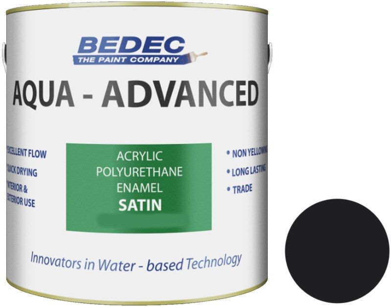 BEDEC AQUA ADVANCED ACRYLIC SATIN 2.5l BLACK BEDE2QB0003/40