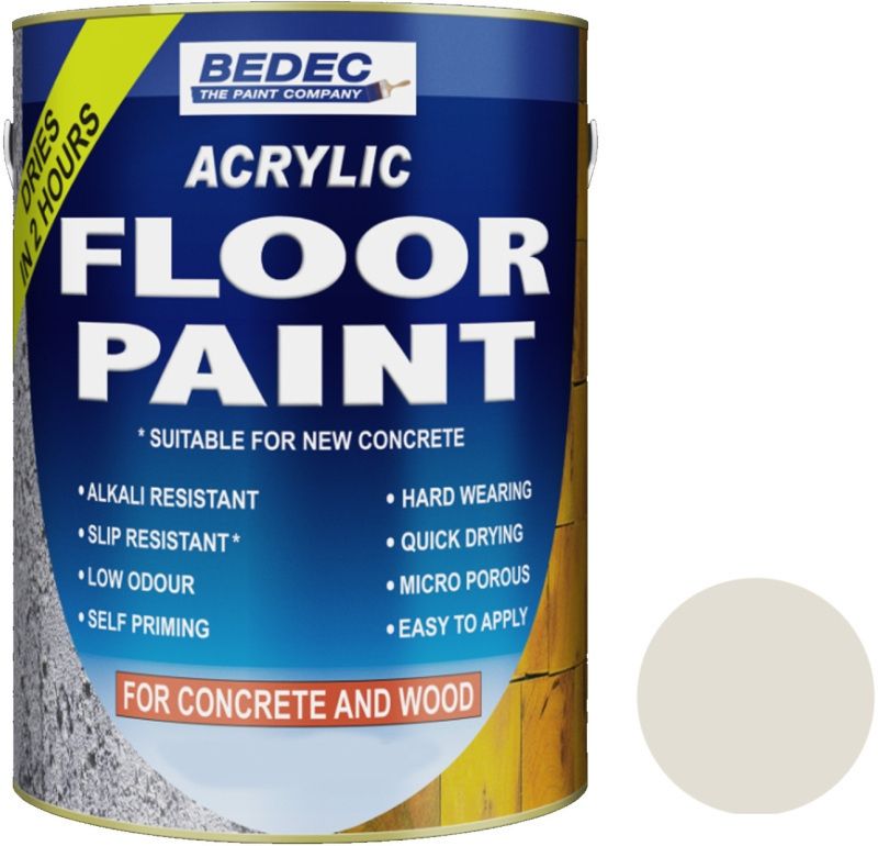 BEDEC ACRYLIC FLOOR PAINT 5l LIGHT GREY BEDE2FFB001/46