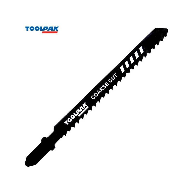 TOOLPAK JB04 PACK OF 5 COARSE CUT WOOD JIGSAW BLADES T111C 8tpi x 75mm