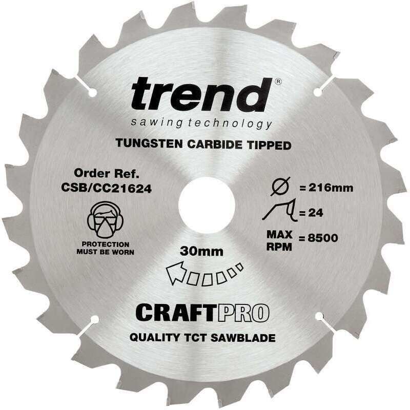 TREND CSB/CC21624 CRAFT BLADE CC 216MM X 24T X 30MM