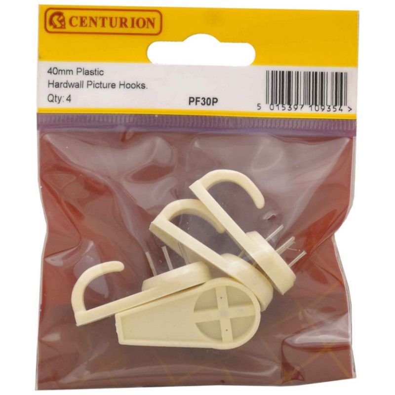 CENTURION PF30P PLASTIC HARD WALL 40mm PICTURE HOOKS