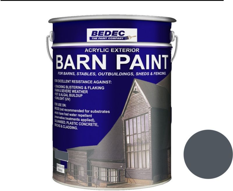 BEDEC SEMI GLOSS BARN PAINT 20l BATTLESHIP GREY BEDE2AK1487/54