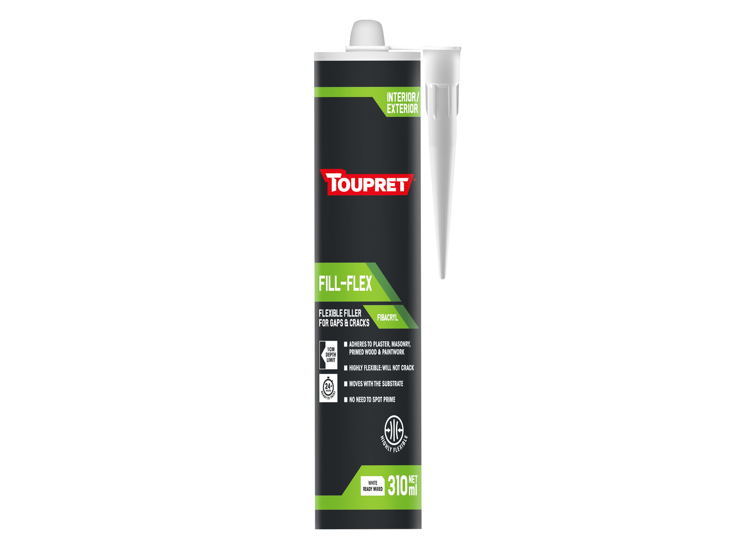 TOUPRET TOUTTFIBACP3 EXTERIOR/INTERIOR FILL-FLEX GAP FILLER 310ml WHITE